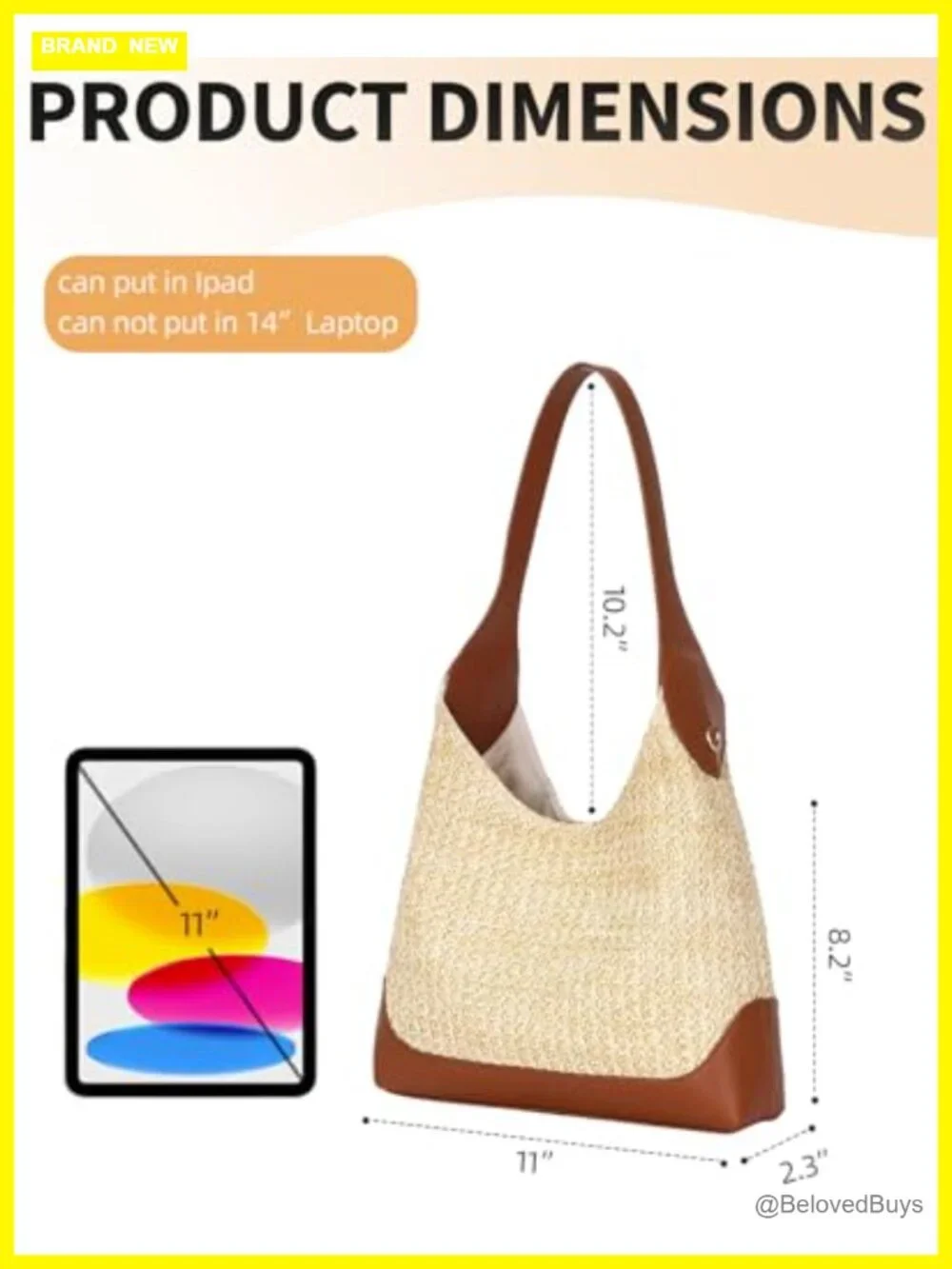 Straw Woven Hobo Shoulder Tote Bag | Slouchy Beach Raffia Handbag